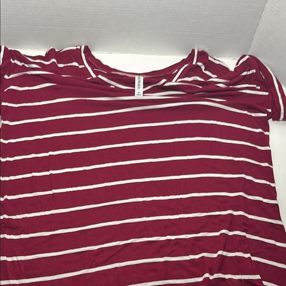 Zenana Outfitters Red Striped Relaxed Short Sleeve Tee - Picture 6 of 10